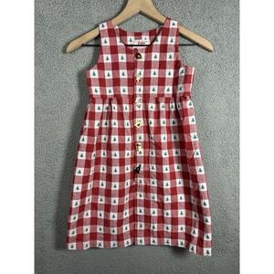 Vintage 80's Christmas Holiday Dress Red Plaid Girls Size 6 Short Sleeved